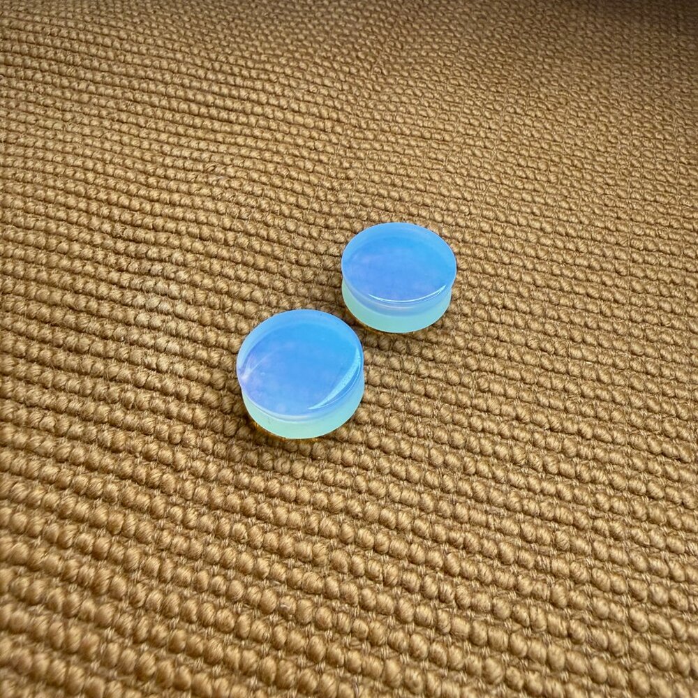 Opal Stone Plugs – Double Flared 23 mm (15/16") Stretched Lobes Body Jewelry